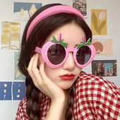 Strawberry Party Glasses Picnic Party Photo Διακοσμήσεις Αστείες προμήθειες γενεθλίων για καλοκαιρινό πάρτι Παιχνίδια φόρεμα για παιδιά για ενήλικες