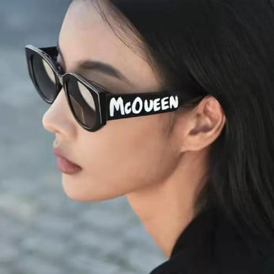 INS Cat Eye női napszemüvegek Vintage márka tervezői napszemüvegek női luxus Mcqueen Gafas De Mujer kis keretű napszemüvegek női