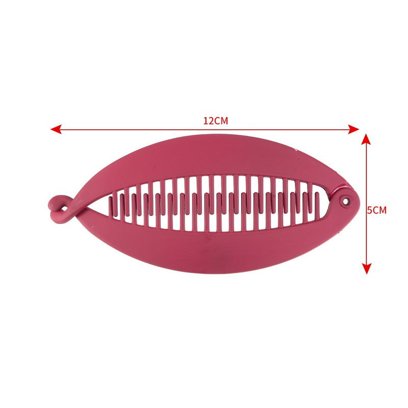 AWAYTR Ženska ukosnica u obliku ukosnice s bananom i kopčom u obliku matirane ribe, jednostavna puna akrilna zavojna stezaljka, ukosnice Pokrivala za glavu