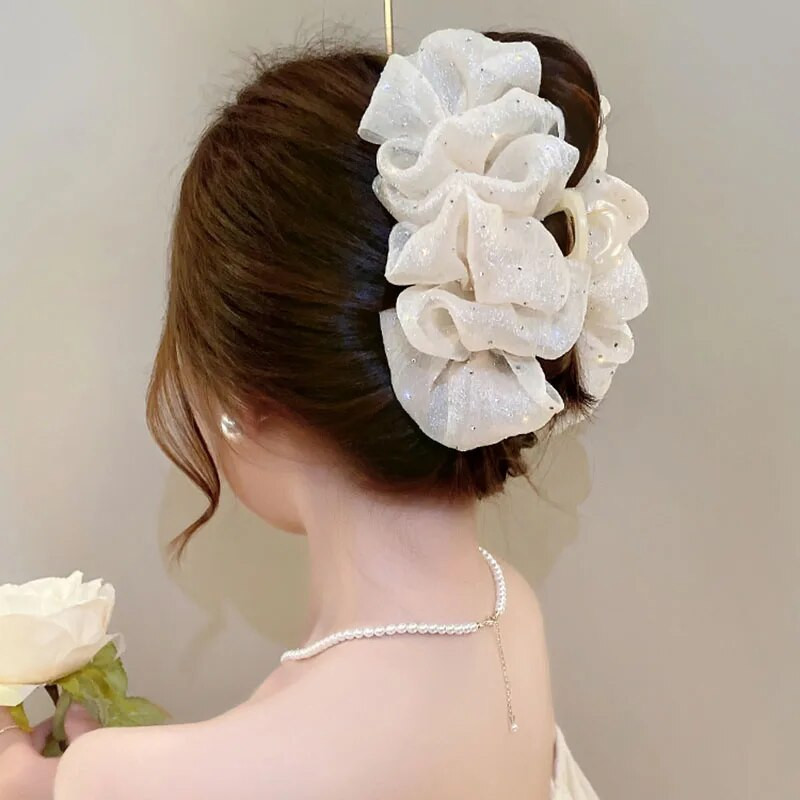 Vasaras salda sieta tills liela loka matu spīles sievietēm Vienkrāsainas Elegants Bowknot zirgaste klips Jauni galvassegas aksesuāri