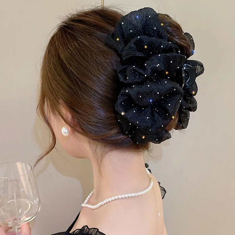 Vasaras salda sieta tills liela loka matu spīles sievietēm Vienkrāsainas Elegants Bowknot zirgaste klips Jauni galvassegas aksesuāri