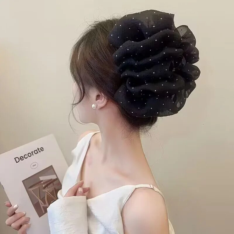 Vasaras salda sieta tills liela loka matu spīles sievietēm Vienkrāsainas Elegants Bowknot zirgaste klips Jauni galvassegas aksesuāri