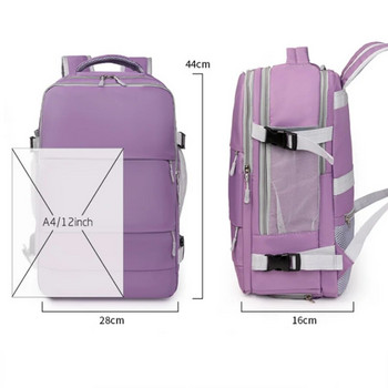 Дамска раница за пътуване за самолет Лека многофункционална чанта с багаж за USB зареждане на лаптоп Водоустойчива раница против кражба