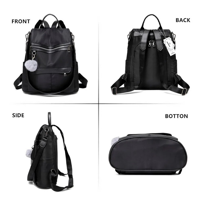 Protuprovalni ženski ruksaci Vodootporni Oxford ruksak za djevojčice Ruksak poznatog brenda Ženski ruksak velikog kapaciteta crni