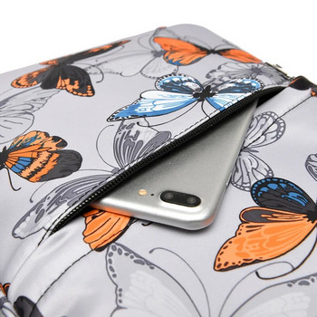 Оксфордска раница с апликации на пеперуди Дамска многофункционална пачуърк чанти за рамо против кражба Пътна раница пачуърк ученическа чанта