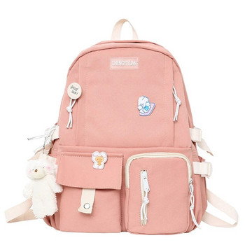 Γυναικεία χαριτωμένη νάιλον σχολική τσάντα πλάτης για έφηβα κορίτσια Σακίδιο πλάτης μεγάλης χωρητικότητας Cartoon Student Daypack Drop Shipping