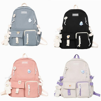 Γυναικεία χαριτωμένη νάιλον σχολική τσάντα πλάτης για έφηβα κορίτσια Σακίδιο πλάτης μεγάλης χωρητικότητας Cartoon Student Daypack Drop Shipping