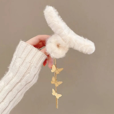 Νέα κομψά κλιπ με νύχια ιδιοσυγκρασία με μεταλλικά αξεσουάρ για μαλλιά με πεταλούδα