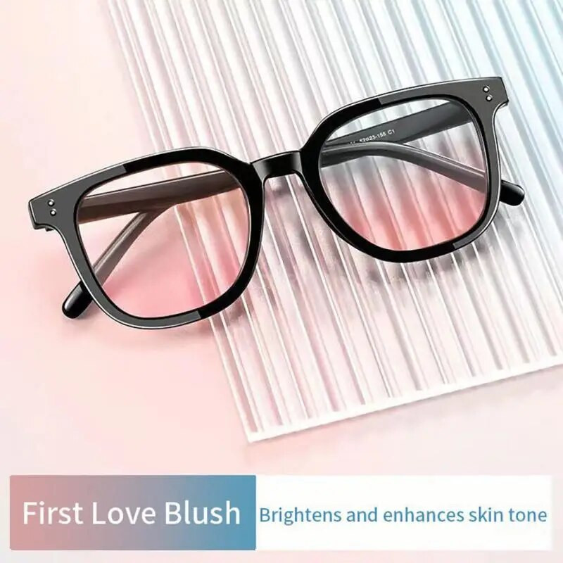 Νέα γυαλιά ροζ ρουζ Γυαλιά ηλίου διάφανο μαύρο πλαίσιο Κοριτσίστικο φωτοχρωμικό φακό Γυναικεία Celebrity γυαλιά ηλίου
