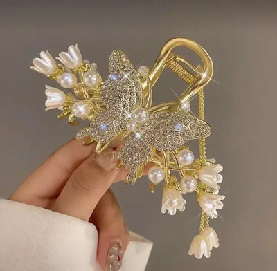 Pearl Flower Hair Tassel Hair Kandže za žene Slatka slatka kopča za kosu Djevojke Modna elegancija Pokrivalo za glavu Izuzetni korejski dodaci za kosu