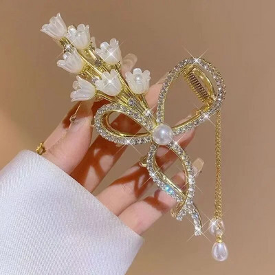 Pearl Flower Hair Tassel Hair Kandže za žene Slatka slatka kopča za kosu Djevojke Modna elegancija Pokrivalo za glavu Izuzetni korejski dodaci za kosu