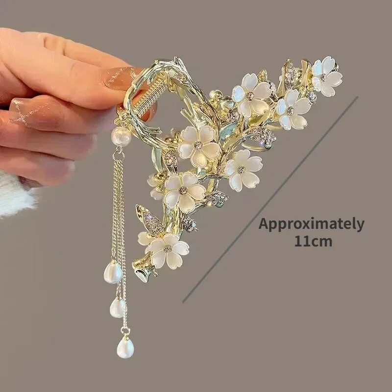 Pearl Flower Hair Tassel Hair Kandže za žene Slatka slatka kopča za kosu Djevojke Modna elegancija Pokrivalo za glavu Izuzetni korejski dodaci za kosu