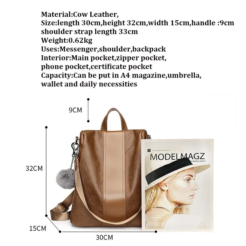 Γυναικείο vintage  σακίδιο πλάτης Γυναικείο αντικλεπτικό πολυλειτουργικό σακίδιο πλάτης Σχολικές τσάντες για έφηβες σακίδιο ρούγκτα