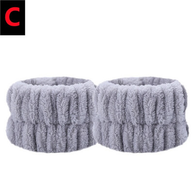 2 τεμάχια επαναχρησιμοποιήσιμη ζώνη καρπού σπα Μαλακά βραχιολάκια πετσετών μικροϊνών για πλύσιμο προσώπου Γυναικεία κοριτσίστικη γιόγκα για τρέξιμο αθλητική ζώνη καρπού