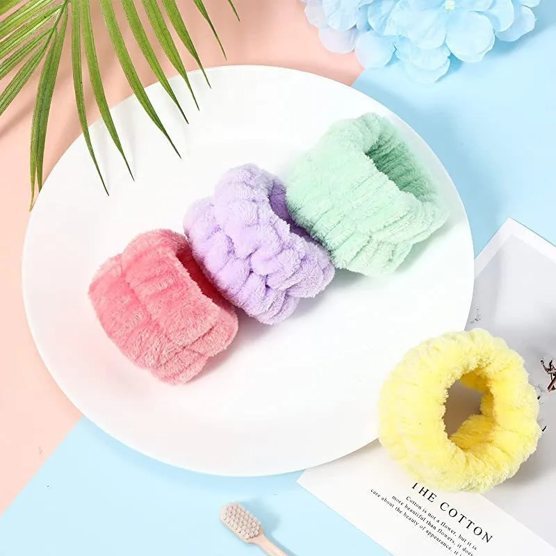 2 τεμάχια επαναχρησιμοποιήσιμη ζώνη καρπού σπα Μαλακά βραχιολάκια πετσετών μικροϊνών για πλύσιμο προσώπου Γυναικεία κοριτσίστικη γιόγκα για τρέξιμο αθλητική ζώνη καρπού