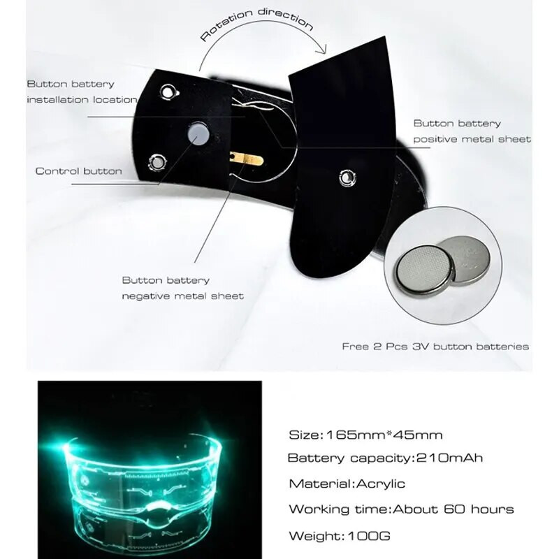 Φωτεινά γυαλιά ηλίου LED Vintage γυαλιά πανκ ανδρικά γυναικεία χριστουγεννιάτικα πάρτι μόδας πολύχρωμα φωτιστικά γυαλιά αποχρώσεις UV400