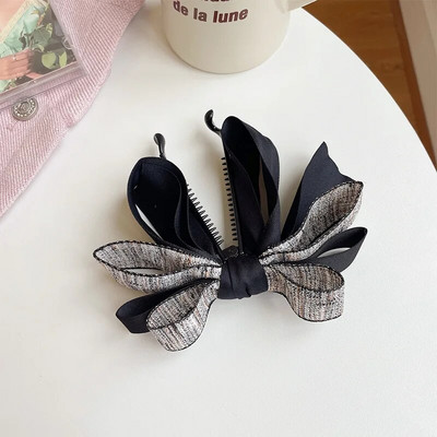 Korejska traka Mašna Banana štipaljka Mašna Konjski rep Štipaljke za kosu Žene Djevojke Visoki konjski rep Vertikalna uvrnuta ukosnica Dodaci za kosu