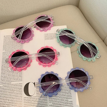 KAMMPT Ретро специални кръгли слънчеви очила с цвете на маргаритка Женски 2022 ретро модна марка Женски очила Парти Пътуващи UV нюанси