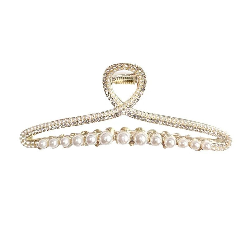 Ljetna modna biserna kopča za kosu Velika kopča za žene Sjajne metalne ukosnice Elegantna nepravilna kopča za konjski rep, moderne kopče za kosu