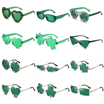 Модни слънчеви очила без рамки, плътни зелени очила с океански лещи, дамски улични очила за подиум, ретро маркови плажни слънчеви очила