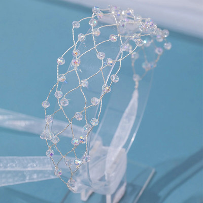 Νυφικός Γάμος Κρυστάλλινο Πέρλα Λουλούδι Κεφαλόδεσμος Νυφικά Αξεσουάρ Μαλλιών Νύφη Τιάρα Χειροποίητο Στέμμα Διακόσμηση Μαλλιά Κοσμήματα