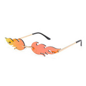 2023 Luxury Fashion Fire Flame Γυναικεία γυαλιά ηλίου Rimless Wave γυαλιά ηλίου Μεταλλικές αποχρώσεις για Vintage γυναικεία γυαλιά καθρέφτη UV400