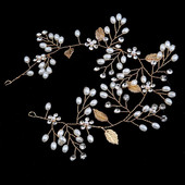 Mood Pruudi pulmapärl Aolly Leaf HairBand Juukseaksessuaarid naistele Valge lillega peakate pruudi juuksekaunistused ehted