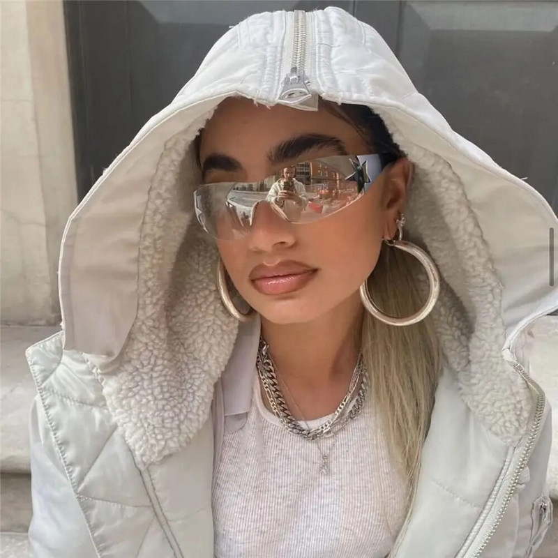 Μοντέρνα γυαλιά ηλίου για γυναίκες ανδρικά Y2K Punk One Piece γυαλιά Υπερμεγέθη αθλητικά γυαλιά ηλίου Μόδα σκιές γυαλιά