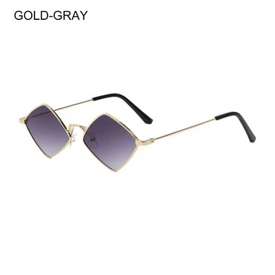 Ochelari de soare retro în formă de diamant 2024, metal, umbrele de soare neregulate, ochelari pentru bărbați, femei, lentile colorate, ochelari de soare, unisex