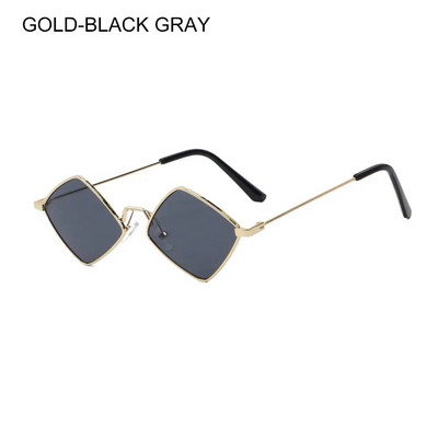 Ochelari de soare retro în formă de diamant 2024, metal, umbrele de soare neregulate, ochelari pentru bărbați, femei, lentile colorate, ochelari de soare, unisex