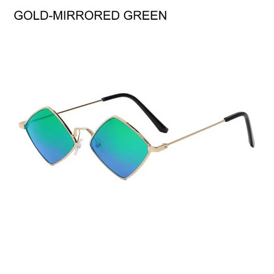 Ochelari de soare retro în formă de diamant 2024, metal, umbrele de soare neregulate, ochelari pentru bărbați, femei, lentile colorate, ochelari de soare, unisex