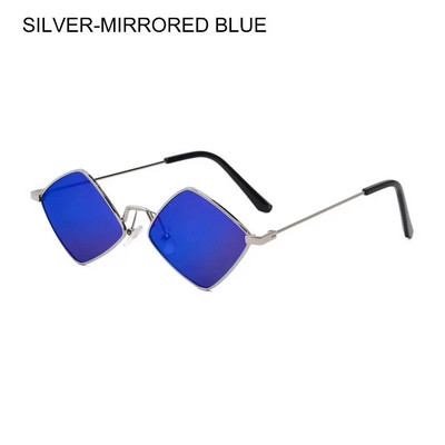 Ochelari de soare retro în formă de diamant 2024, metal, umbrele de soare neregulate, ochelari pentru bărbați, femei, lentile colorate, ochelari de soare, unisex