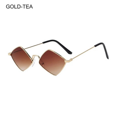 Ochelari de soare retro în formă de diamant 2024, metal, umbrele de soare neregulate, ochelari pentru bărbați, femei, lentile colorate, ochelari de soare, unisex