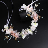 Κρυστάλλινο μαργαριτάρι στεφάνι νύφης λουλούδι στεφάνι νυφικό φόρεμα κεφαλής Παιδικό στεφάνι αξεσουάρ κεφαλής