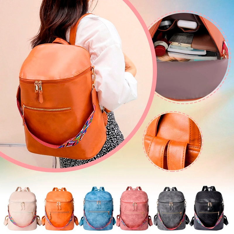 Νέα Pu Δερμάτινη τσάντα μεγάλης χωρητικότητας Μετατρέψιμη τσάντα υπολογιστή Τσάντα πλάτης Γυναικεία σχολική τσάντα πλάτης Γυναικείες τσάντες Σχεδιαστής Mochilas