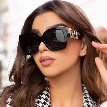 Нови слънчеви очила с квадратна и дебела рамка Дамски очила с големи размери Lunette Femme Луксозна марка Слънчеви очила Издълбани ретро нюанси gafas