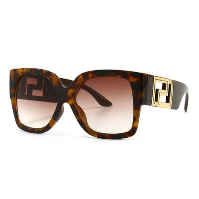 Ochelari de soare cu ramă pătrată groasă pentru femei Ochelari de soare de mare dimensiune Lunette Femme Ochelari de soare de marcă de lux scobiți în nuanțe vintage
