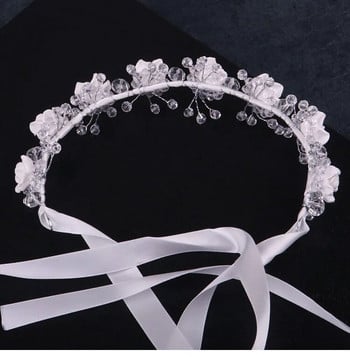 Crystal Pearl Flower Hairband Γυναικεία νυφικό στεφάνι γάμου Νύφη γιρλάντα Head Hoop Headbands Κοσμήματα για τα μαλλιά