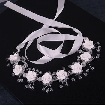 Crystal Pearl Flower Hairband Γυναικεία νυφικό στεφάνι γάμου Νύφη γιρλάντα Head Hoop Headbands Κοσμήματα για τα μαλλιά