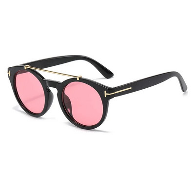 CRIXALIS Ретро кръгли слънчеви очила Дамски двойни лъчи Дизайн Слънчеви очила за жени Реколта Anti Glare шофиране Shades Lady UV400