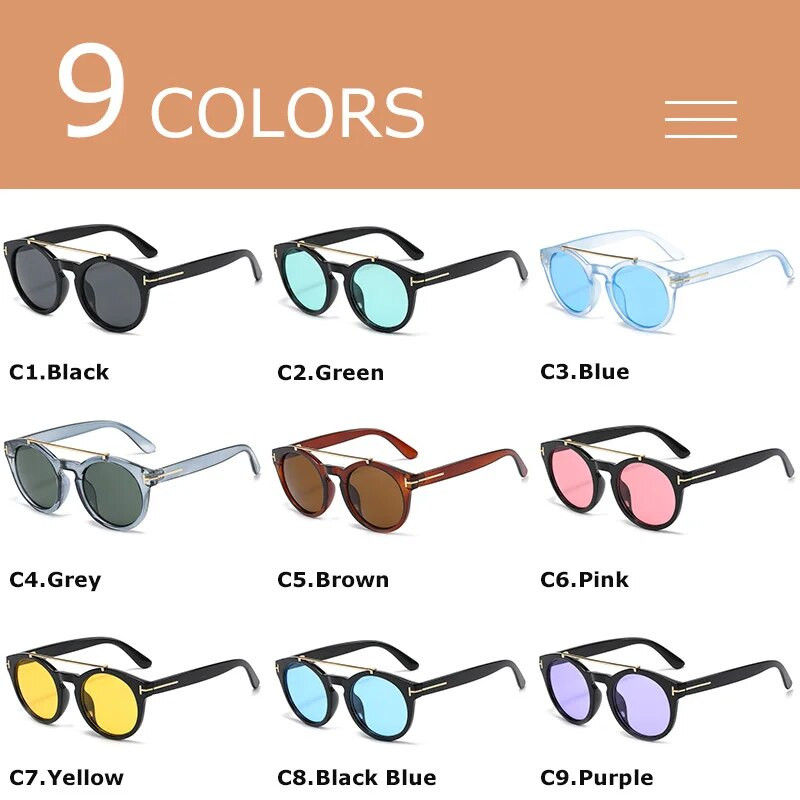 CRIXALIS Ретро кръгли слънчеви очила Дамски двойни лъчи Дизайн Слънчеви очила за жени Реколта Anti Glare шофиране Shades Lady UV400