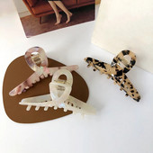 Bilandi Κομψή λεοπάρ στάμπα Κλιπ μαλλιών Μεγάλο κλιπ οξικής αρπαγής Ρετρό νύχια μαλλιών για γυναίκες Αξεσουάρ μαλλιών Styling μαλλιών