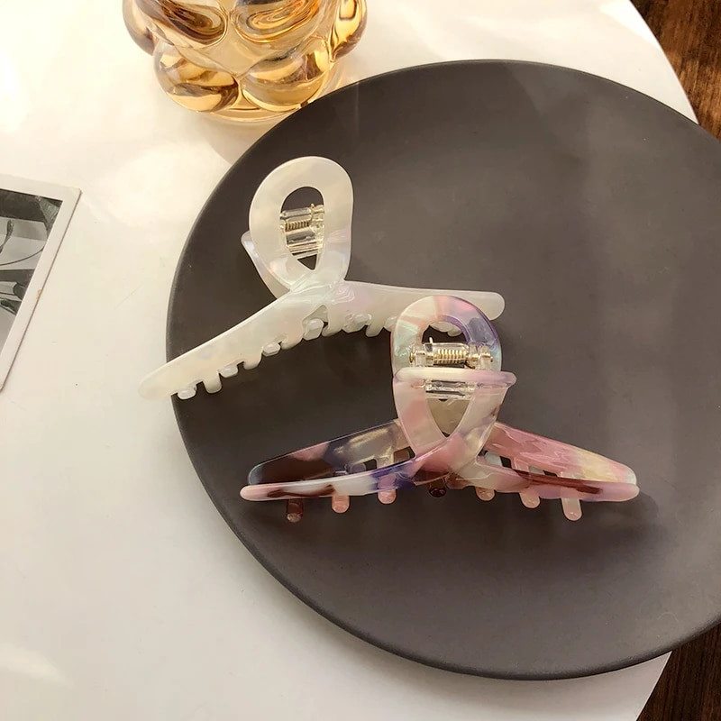 Bilandi Κομψή λεοπάρ στάμπα Κλιπ μαλλιών Μεγάλο κλιπ οξικής αρπαγής Ρετρό νύχια μαλλιών για γυναίκες Αξεσουάρ μαλλιών Styling μαλλιών