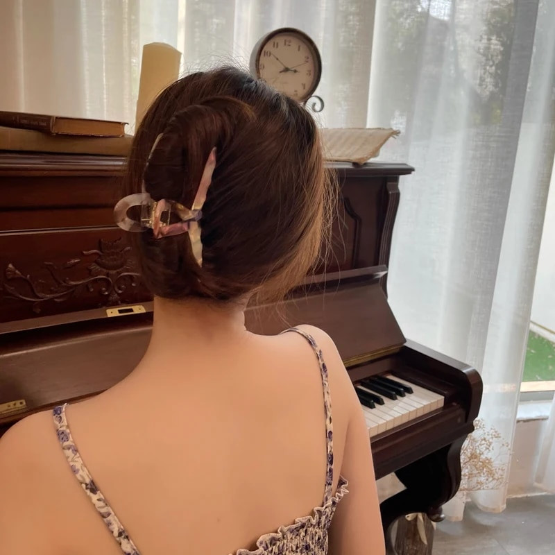 Bilandi Κομψή λεοπάρ στάμπα Κλιπ μαλλιών Μεγάλο κλιπ οξικής αρπαγής Ρετρό νύχια μαλλιών για γυναίκες Αξεσουάρ μαλλιών Styling μαλλιών