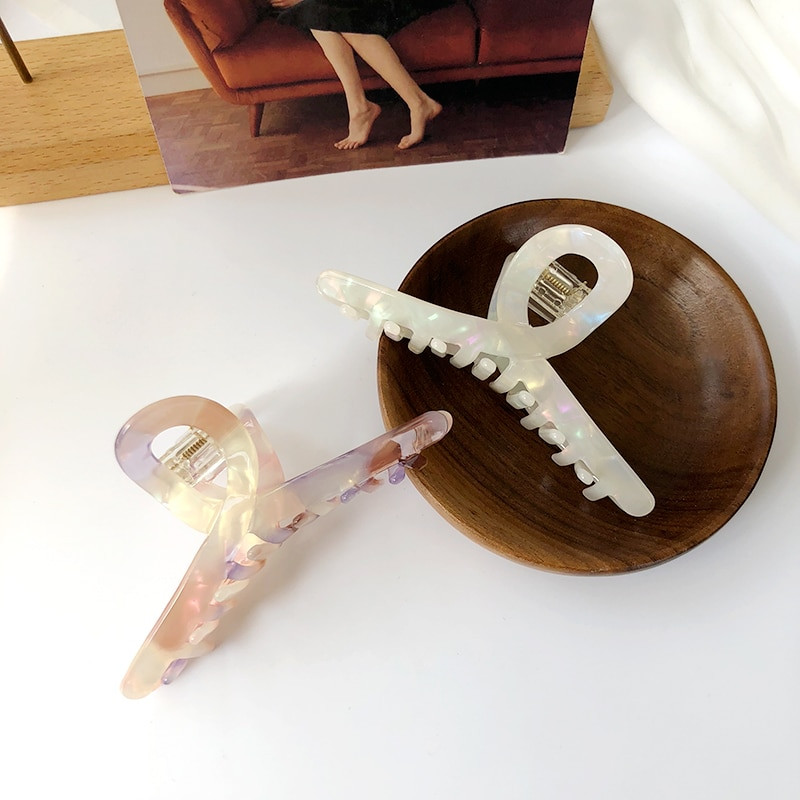 Bilandi Κομψή λεοπάρ στάμπα Κλιπ μαλλιών Μεγάλο κλιπ οξικής αρπαγής Ρετρό νύχια μαλλιών για γυναίκες Αξεσουάρ μαλλιών Styling μαλλιών