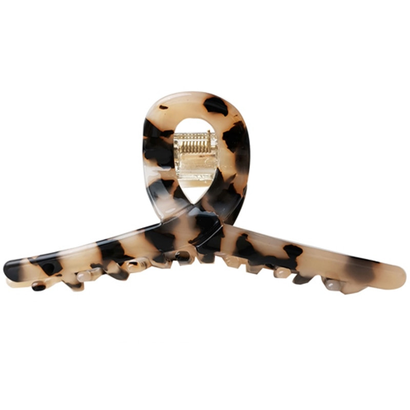 Bilandi Κομψή λεοπάρ στάμπα Κλιπ μαλλιών Μεγάλο κλιπ οξικής αρπαγής Ρετρό νύχια μαλλιών για γυναίκες Αξεσουάρ μαλλιών Styling μαλλιών