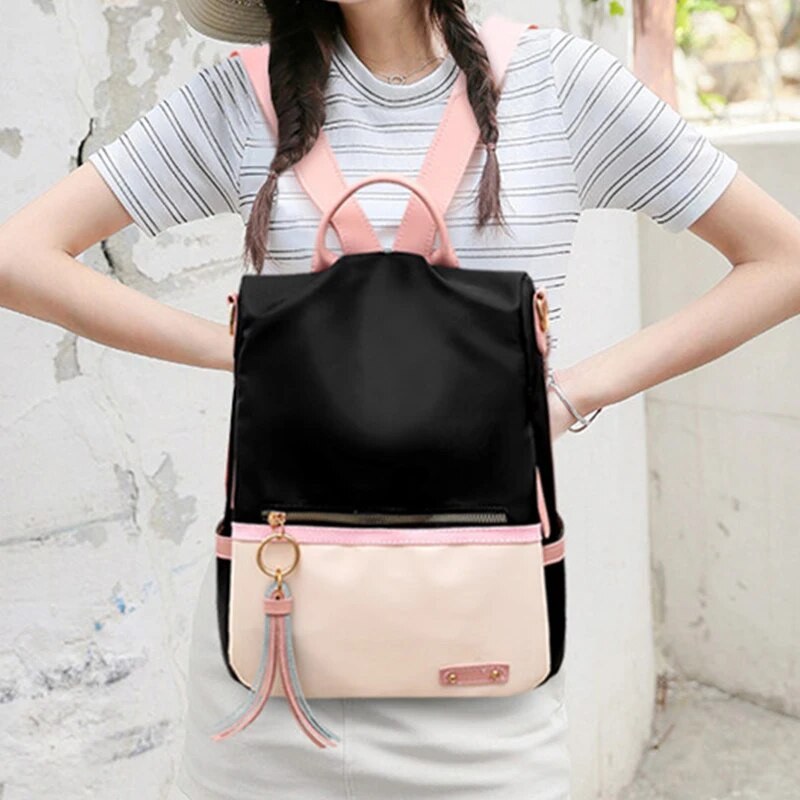 Модна водоустойчива раница от плат Оксфорд Дамска чанта през рамо с голям капацитет против кражба чанта за книги за тийнейджъри Момичета 2023 г.