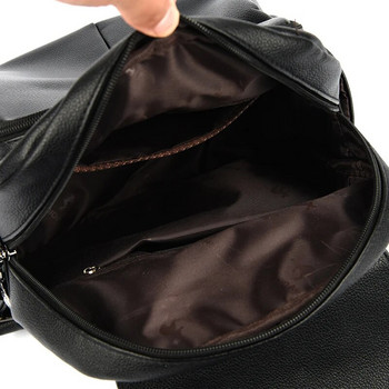 Висококачествена кожена дамска раница Ученически чанти с голям капацитет за тийнейджърки Пътна раница против кражба Чанта през рамо Mochila