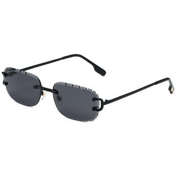Υψηλής ποιότητας Rimless Diamond Cut Nylon Lens UV400 Γυαλιά ηλίου Fashion Square Metal Legs γυαλιά για άνδρες Γυναικεία