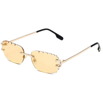 Υψηλής ποιότητας Rimless Diamond Cut Nylon Lens UV400 Γυαλιά ηλίου Fashion Square Metal Legs γυαλιά για άνδρες Γυναικεία